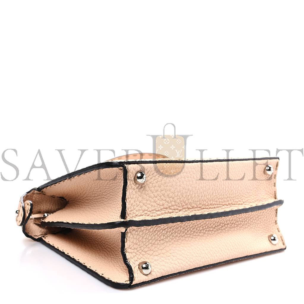 F**di cuoio romano selleria chamois small peekaboo i see u satchel cipria (27*20*11cm)