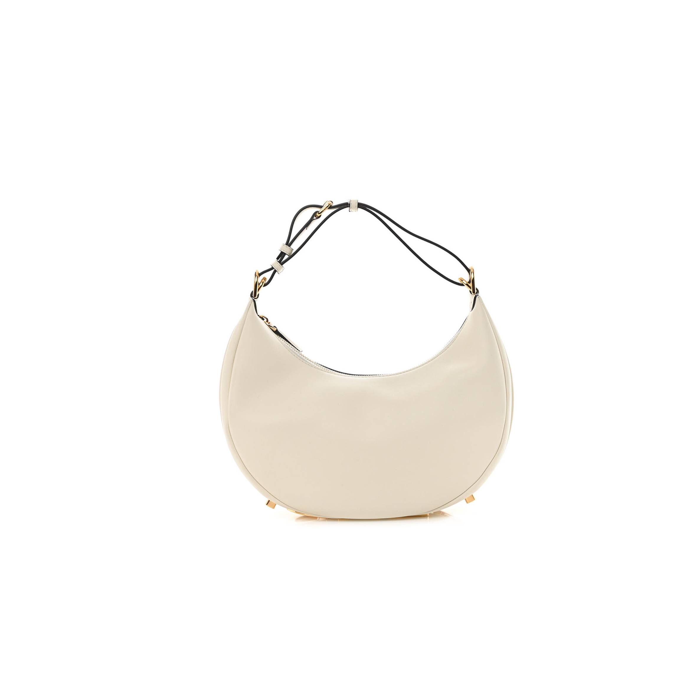 F**di vitello grace matte small F**digraphy hobo bag white ice (28*21*8cm)