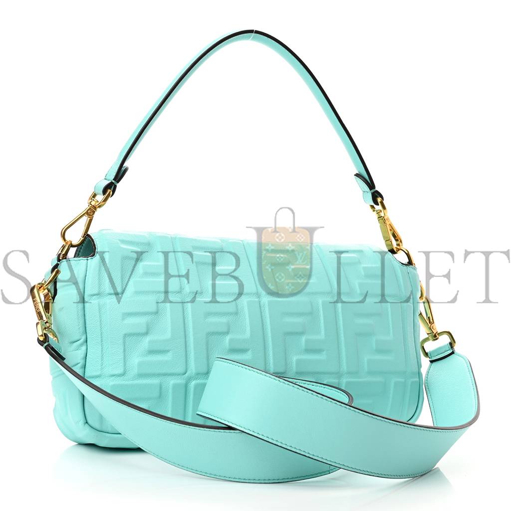 F**di nappa ff 1974 embossed baguette spring turquoise (25*15*5cm)