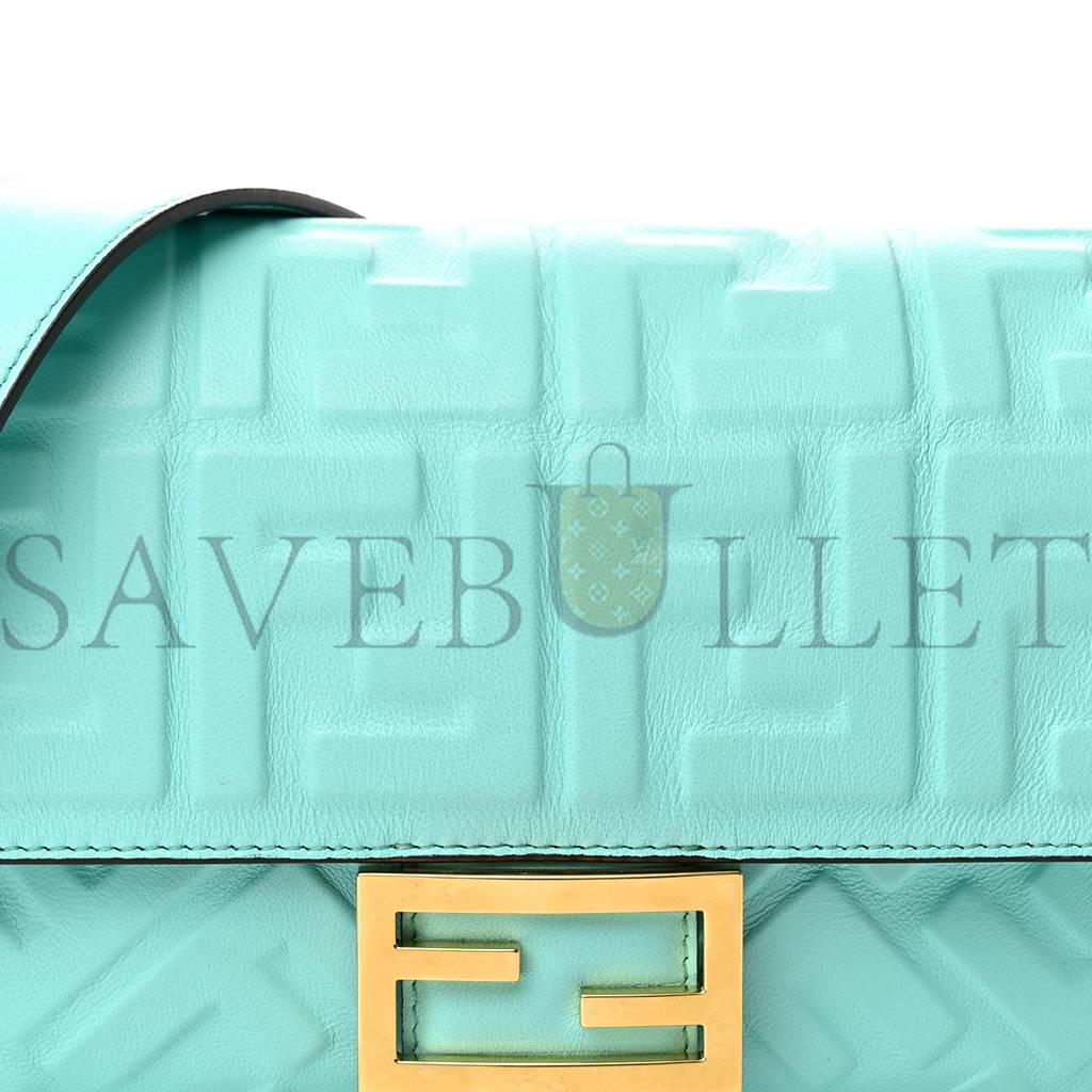 F**di nappa ff 1974 embossed baguette spring turquoise (25*15*5cm)