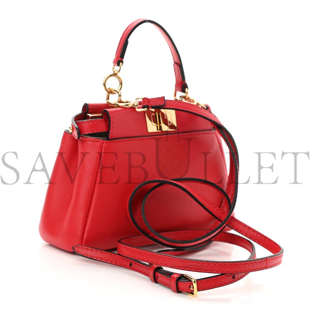 F**di shiny nappa micro peekaboo iconic satchel fragola (20*15*11cm)