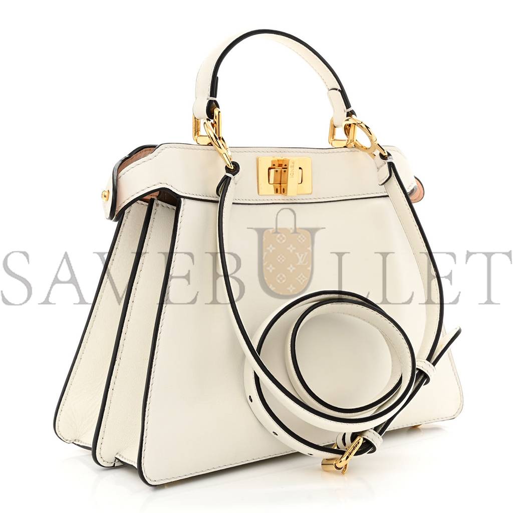 F**di shiny nappa petite peekaboo i see u satchel white (27*21*10cm)