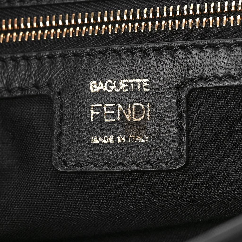 F**di nappa ff 1974 embossed large baguette black (31*20*5cm)