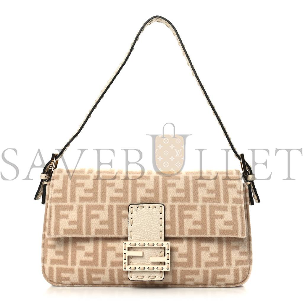 F**di wool cuoio romano selleria ff 1974 baguette 1997 beige cammello camelia (27*15*6cm)