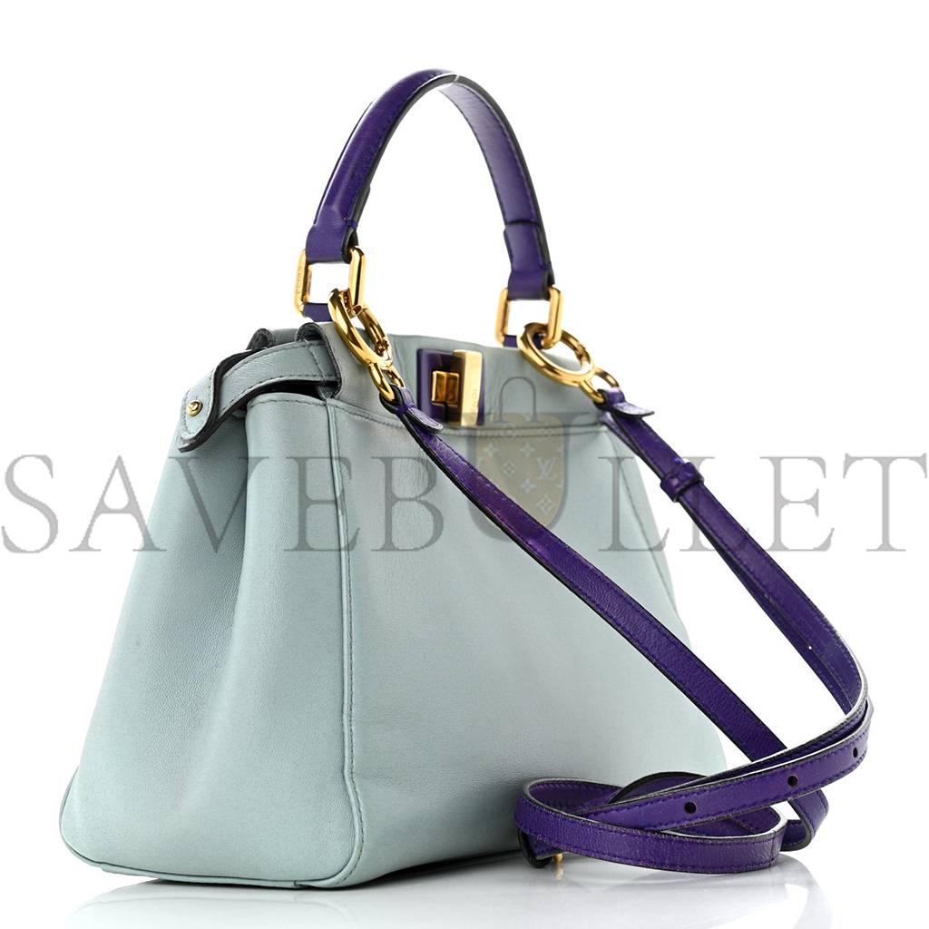 F**di nappa colorblock mini peekaboo iconic satchel polvere purple rain ruby (23*17*11cm)