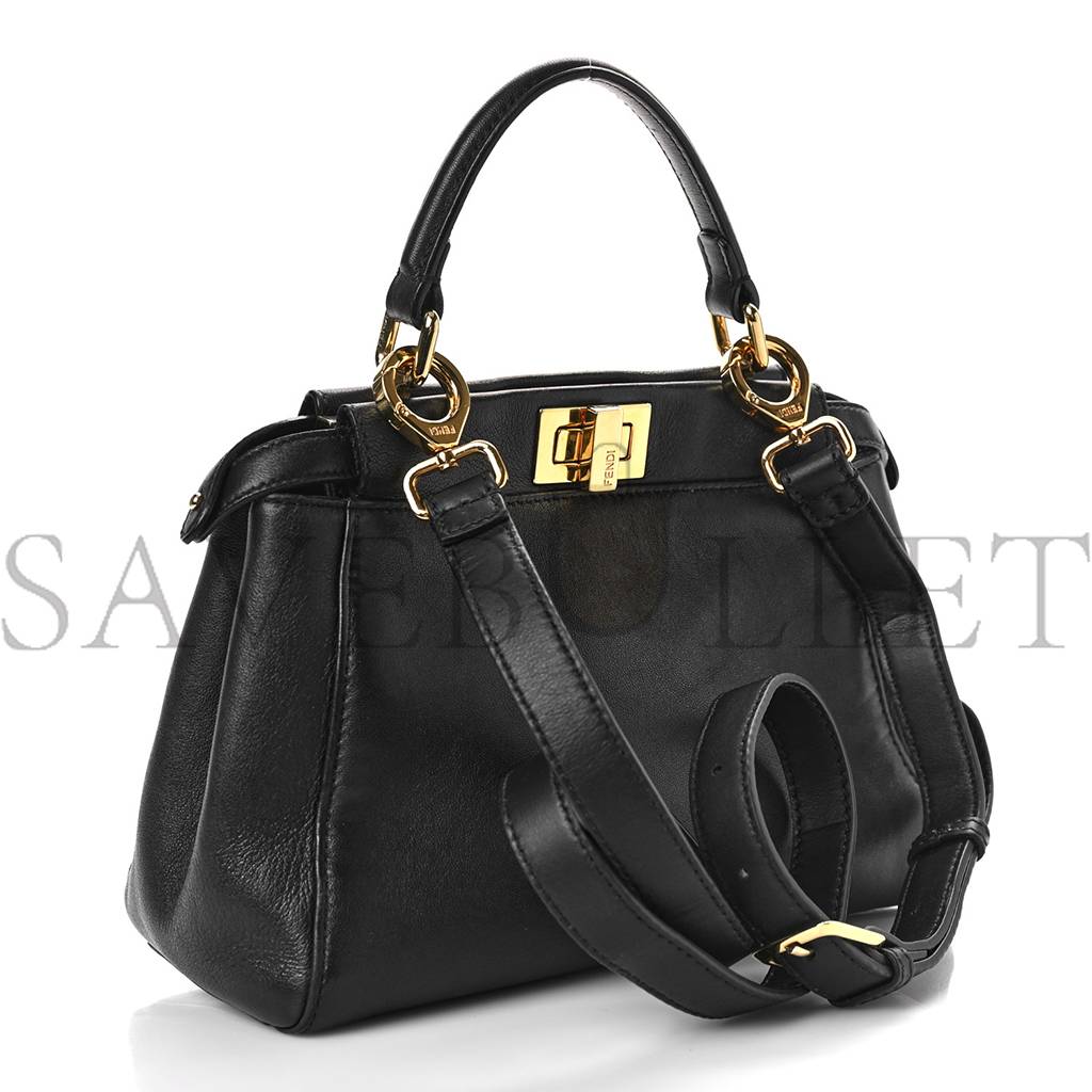 F**di nappa mini peekaboo iconic satchel black (23*19*11cm)