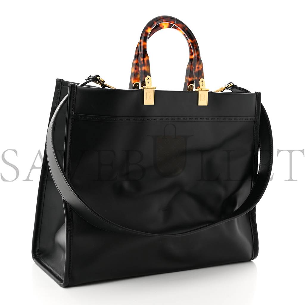 F**di vitello king plexiglass medium F**di sunshine shopper tote black (36*30*15cm)