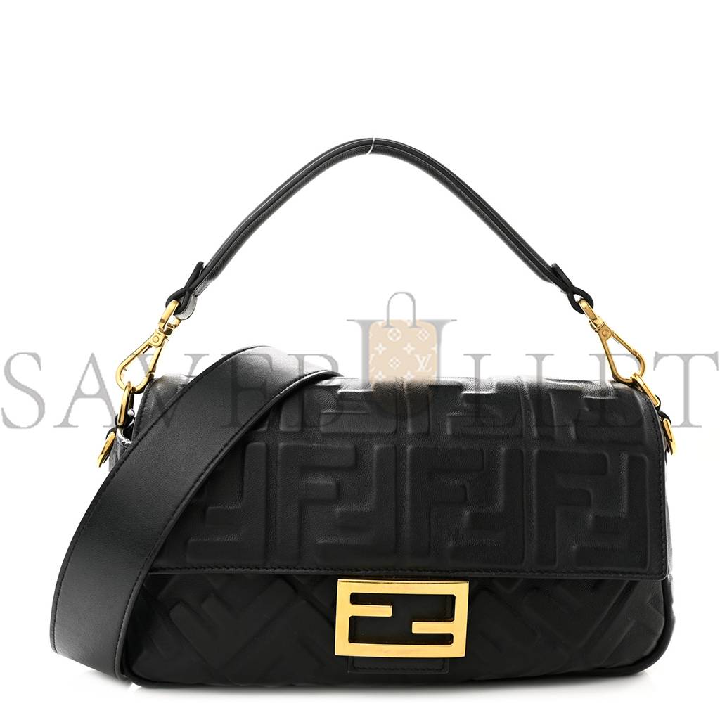 F**di nappa ff 1974 embossed baguette black (26*17*5cm)