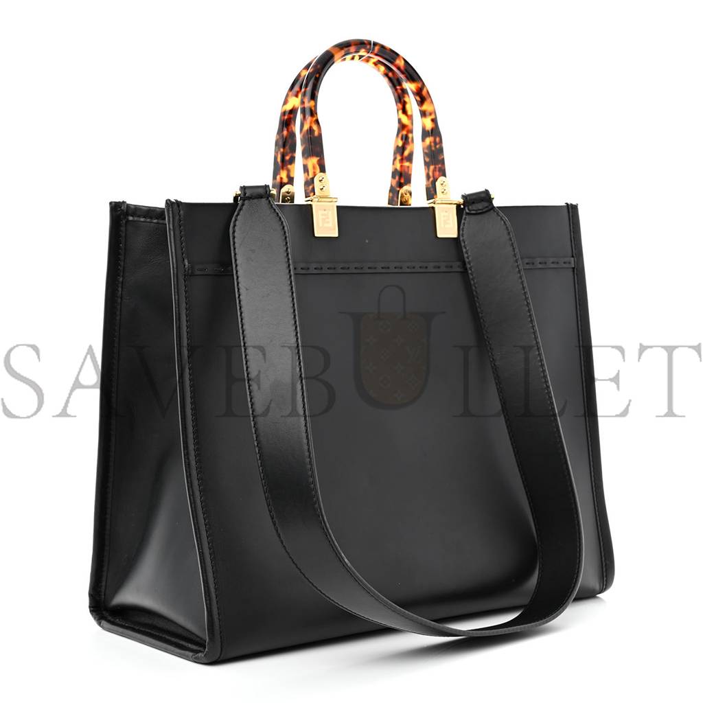 F**di vitello king plexiglass medium F**di sunshine shopper tote black (36*30*17cm)